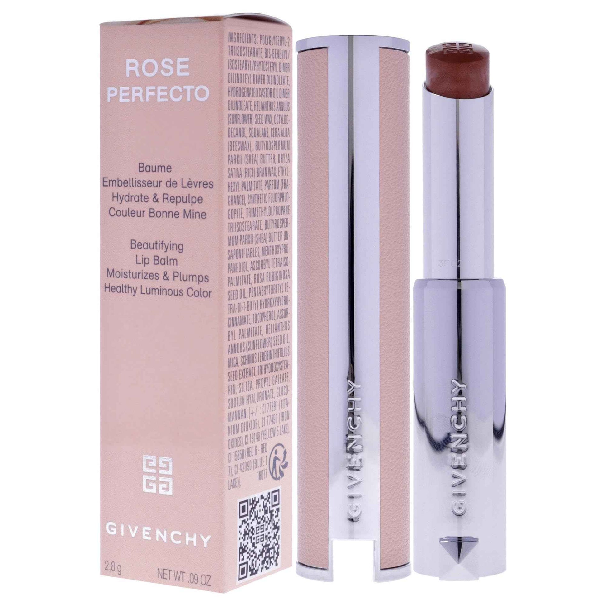 Givenchy Rose Perfecto Plumping Lip Balm - N302 Warm Maple for Women - 0.09 oz Lip Balm