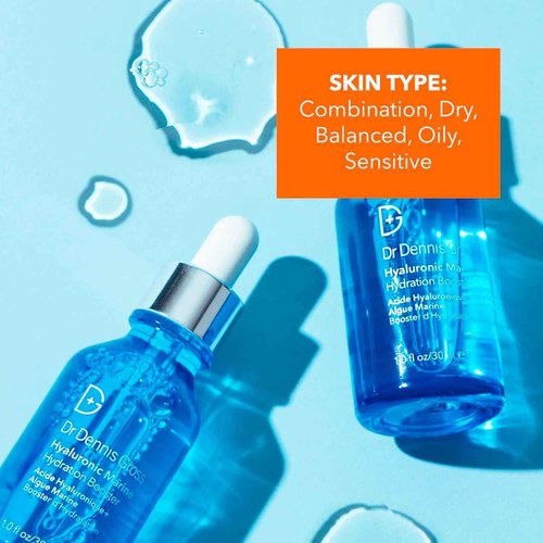 Dr Dennis Gross Hyaluronic Marine™ Hydration Booster: for Dehydrated, Rough Texture, Dry Fine Lines & Wrinkles, 1 fl oz