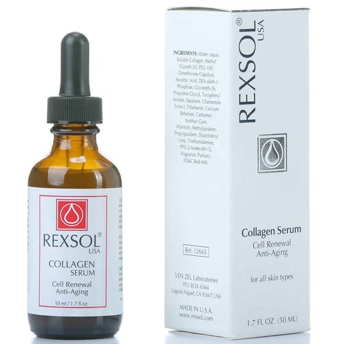 REXSOL Collagen Serum | With Vit C&E | Effective Anti Aging Serum For Face Care & Age Spot Remover | Anti Wrinkle Serum & Anti Aging Face Serum With Hyperpigmentation Treatment | Rapid Wrinkle Repair