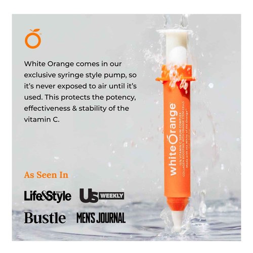 White Orange The Only Vitamin C Serum Made with White Part of Orange, Anti Aging, THDA Hyaluronic Acid Vitamin E OrangeStem®, Hydrating & Brightening Serum for Dark Spots Fine Lines & Wrinkles