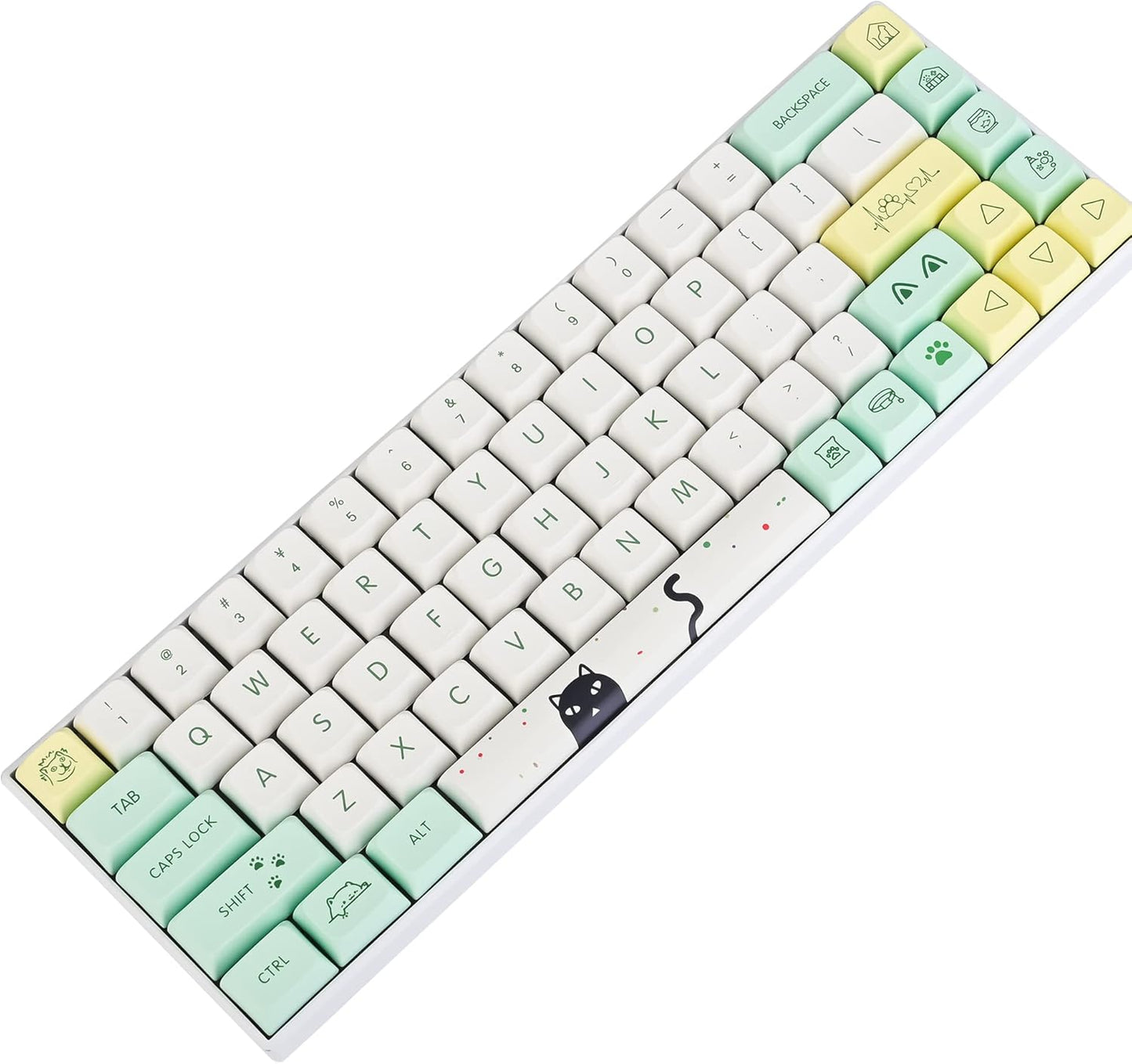140 Keys Gradient Keycaps Side Printed Keycap Set Cherry Profile PBT Keycaps Double Shot Shine Through Custom Keycaps for Mechanical Gaming Keyboards(Minutest Dust)