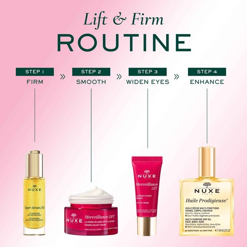 Nuxe Merveillance Lift Velvet Cream Smoothing and Firming Vegan Moisturizer With Micro-Algae Oil for Wrinkle Correction, 1.7 Fl Oz