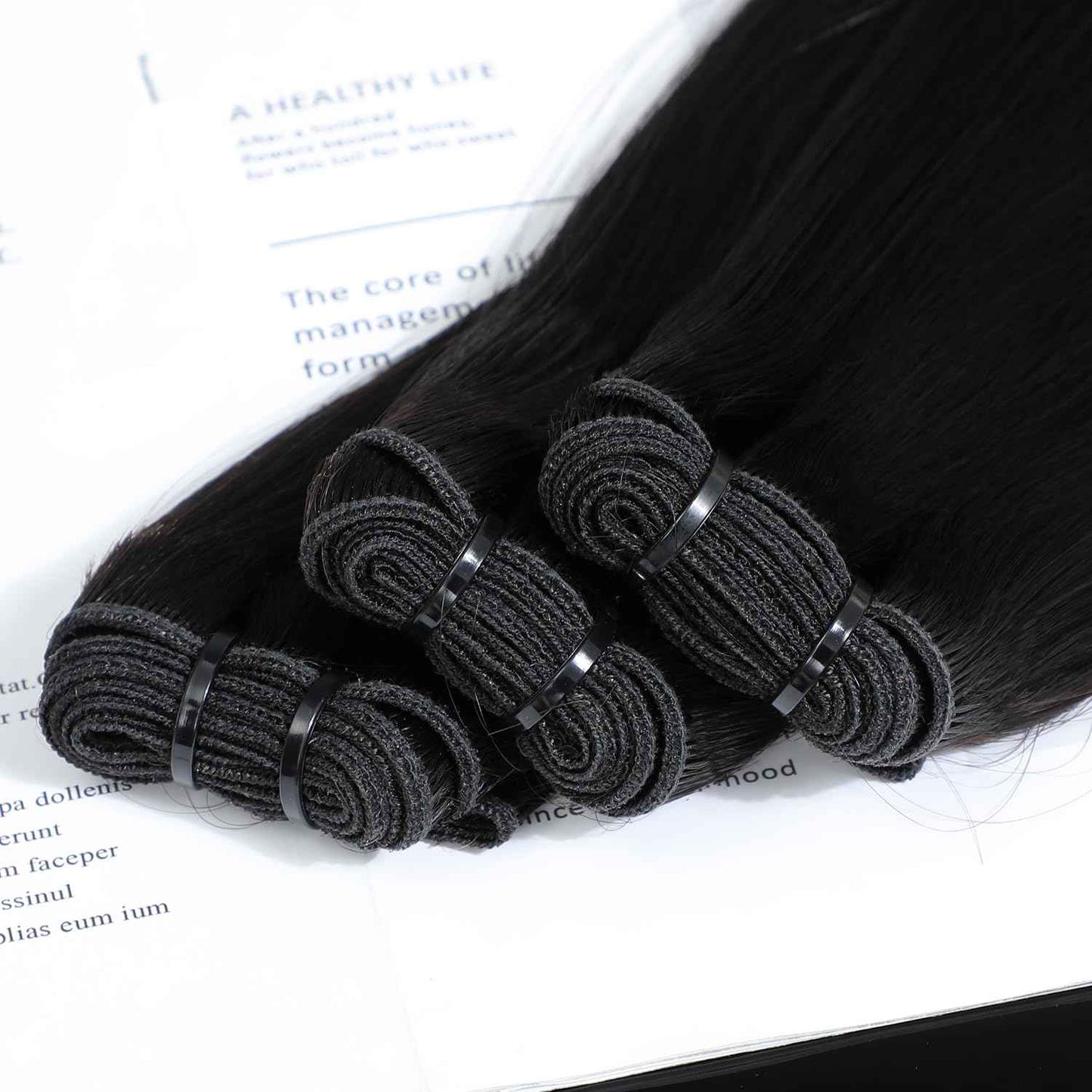 Grand Nature Virgin Human Hair Bundles, Brazilian Raw Virgin Hair Bundles Straight Double Drawn Hair Wefts