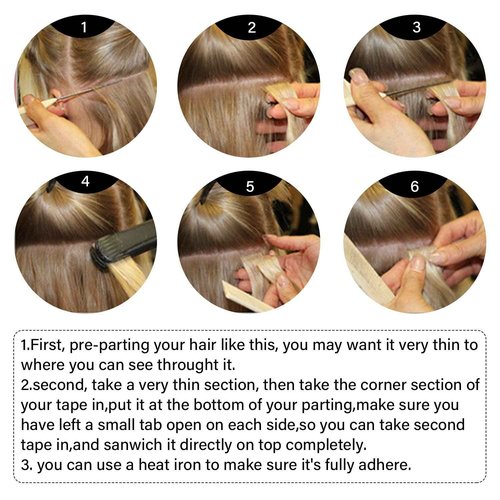 Seamless Invisible Leather Knitted Hair Extensions Pu Leather Knitted 100% Human Hair 24 Inches # 60 Platinum Blonde Hair 50g 20 Pieces