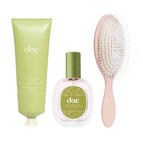 DAE Prickly Pear Hair Oil, Stargloss Treatment & Vegan Detangle + Style Brush