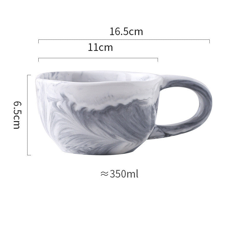 Irregular Marble Breakfast Cup - Ceramic Drinkware for Kitchen & Dining