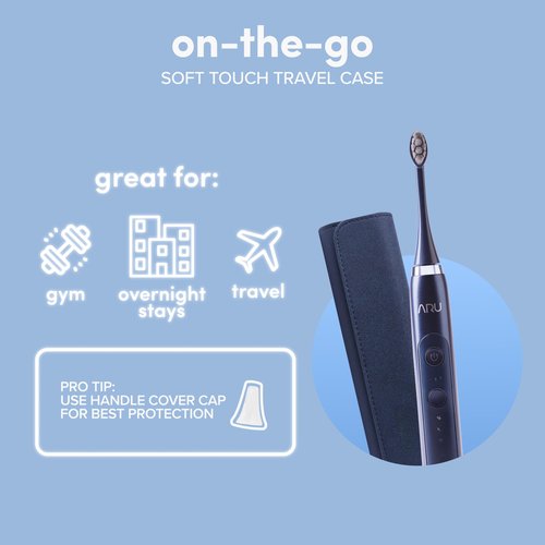 ARU Sonic Toothbrush Starter Kit with Customizable Modes and 2 Minute Timer, ADA-Approved Electric Toothbrush for Adults, Soft Toothbrush for Gums, 45+ Days Battery, Travel Case, Mystic Blue