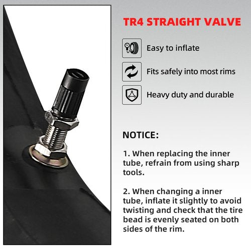 AR-PRO (2-Pack) 2.75/3.00-19" Heavy Duty Dirt Bike Inner Tubes with TR4 Valve Stem for 70/100-19, 80/100-19 19" Dirt Pit Tires, Compatible with Surron, Talaria, Segway, UltraBee and More