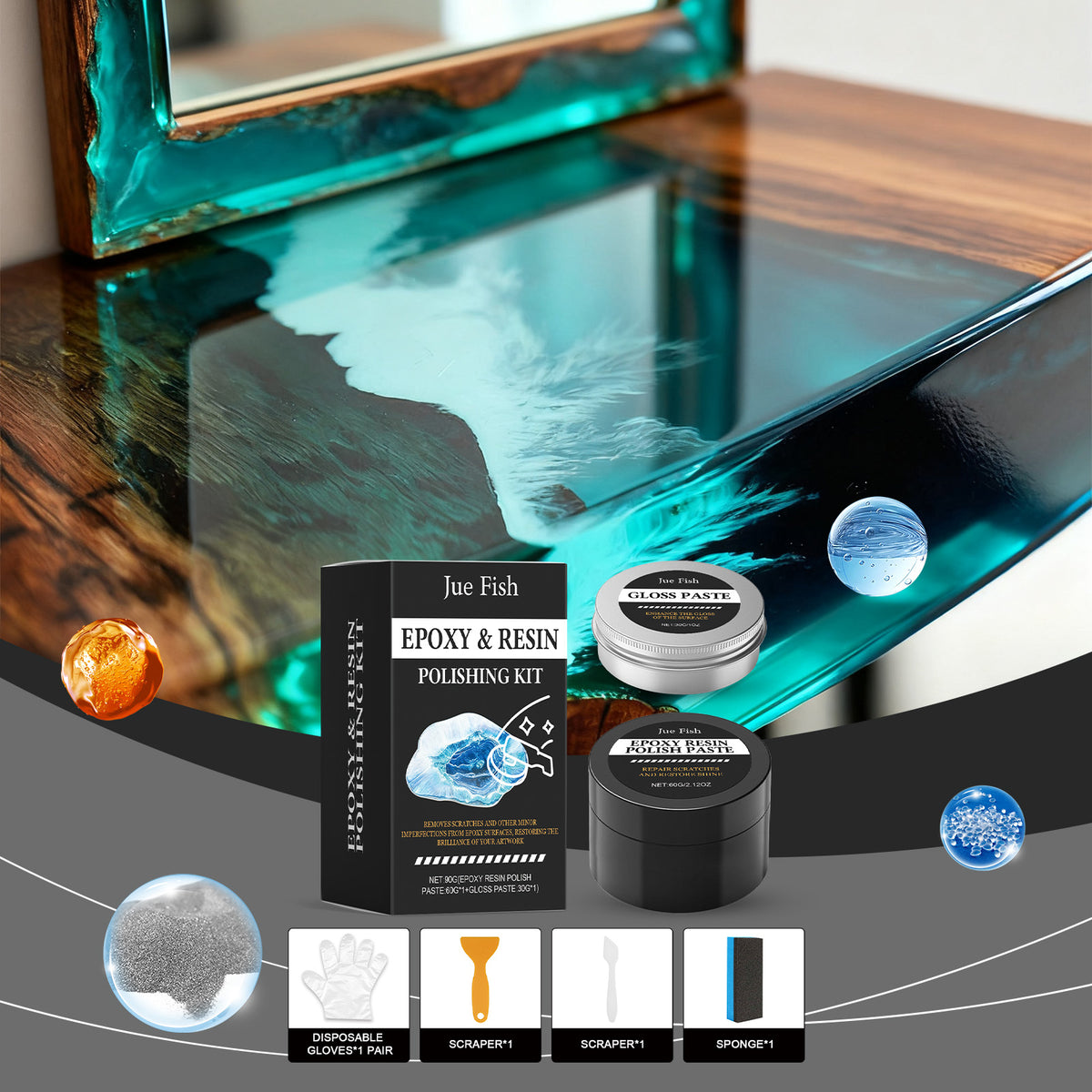 Epoxy Resin Polishing Kit - Durable Surface Finishing Set