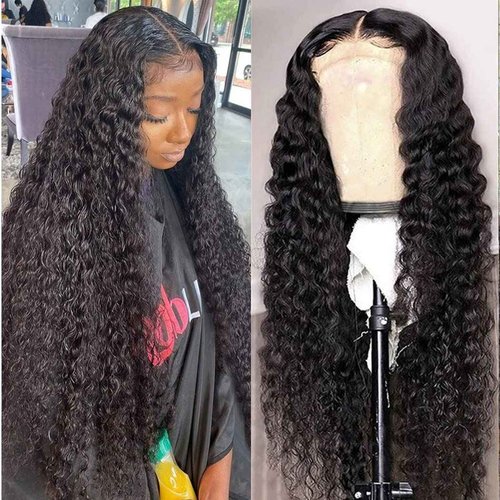 Glueless Wigs Human Hair Real Pre Plucekd Bleached Upgraded Tiny Knots 24Inch 200% Density Deep Wave Closure Wig Wet and Wavy Ultra-thin Invisible HD 4x4 Curly Closure Wigs Human Hair For Women