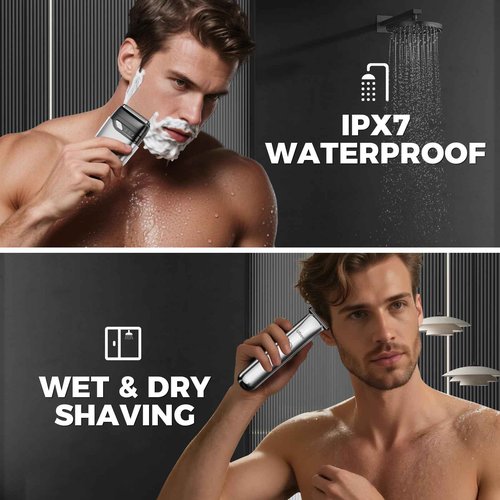Ufree Beard Trimmer and Foil Shaver Kit, Electric Razors for Men, Precision T Blade Hair Trimmer, Waterproof Travel Shaver, Cordless Clippers Set for Mustache Facial Hair Cutting, Men Grooming Gifts