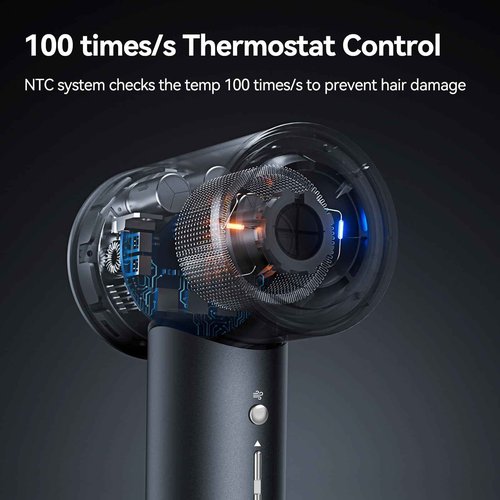 LESCOLTON Hair Dryer, Ionic Hair Dryer 110,000 RPM Brushless Motor 1400W Powerful High Speed, Diffuser & LCD Display, 3 Speeds for Fast Drying, Low Noise, Lightweight,Self Clean (Black)