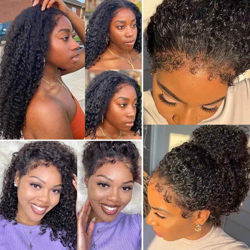 Healthair Water Wave Invisible 360 Lace Front Wigs Human Hair 4C Edge Hidden Strap Pre Cut Lace Pre Bleached Knots Glueless 360 HD Full Lace Wigs for Women (18inch)