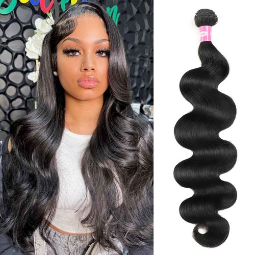 DMKEEP 12A Human Hair Bundles 30 Inch Body Wave Bundles Human Hair 100% Unprocessed Brazilian Raw Virgin Hair Single Bundle Quick Weave Human Hair Extensions Natural Color
