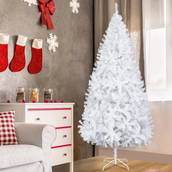 8ft Flocked Christmas Tree with 1349 Branches and Lights