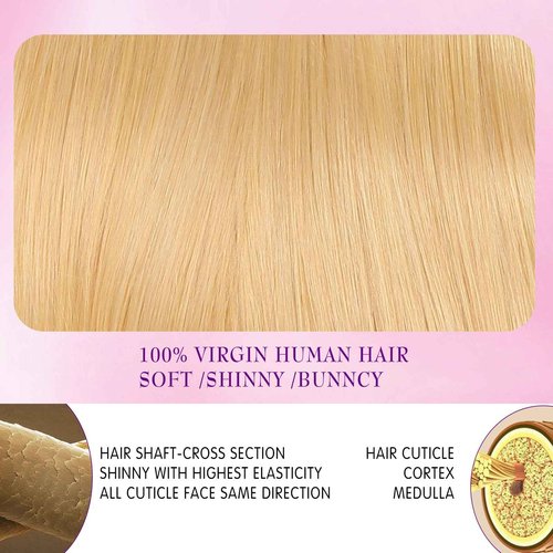 YKB 613 Blonde Bundles Human Hair 18 20 22 24 Inch 4 Bundles 613 Straight Human Hair Bundles 16A Unprocessed Brazilian Virgin Hair Extensions For Women