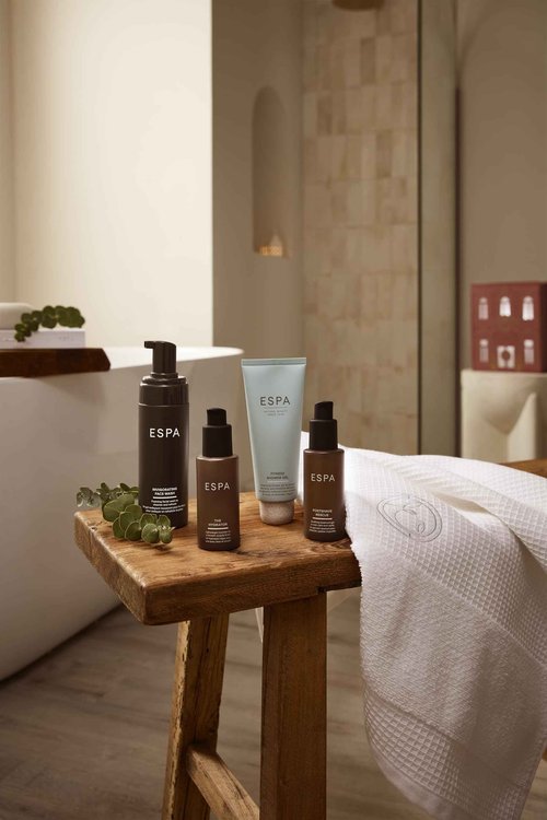 ESPA | Wellness Men's Collection | Worth $116 | Selfcare For Him | Includes Face Wash, Hydrator, Shower Gel and Post-Shave Rescue