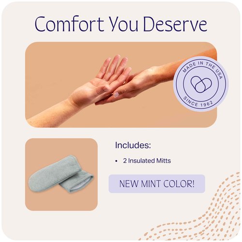Therabath Insulated Mitts for Paraffin Wax Bath, for Arthritis and Skin Therapy, for Home and Spa, Made in the USA, 1 Pair