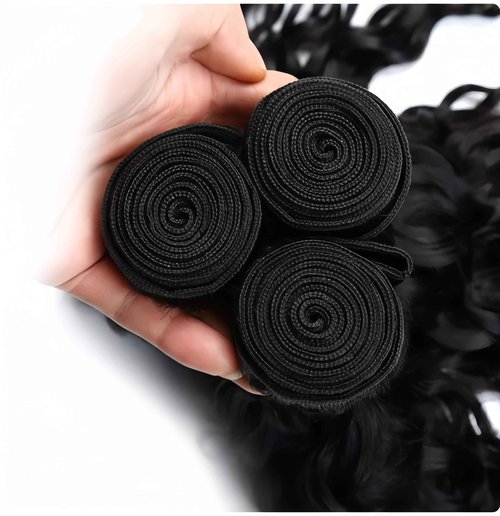 SHWAIR Burmese Water Wave Bundles 10A Burmese Curly bundles 16 18 20 Inch 100% Unprocessed Deep Human Hair 3 Bundles Water Wave Hair Extensions kinky Curly Weft Natural Color for Black Women