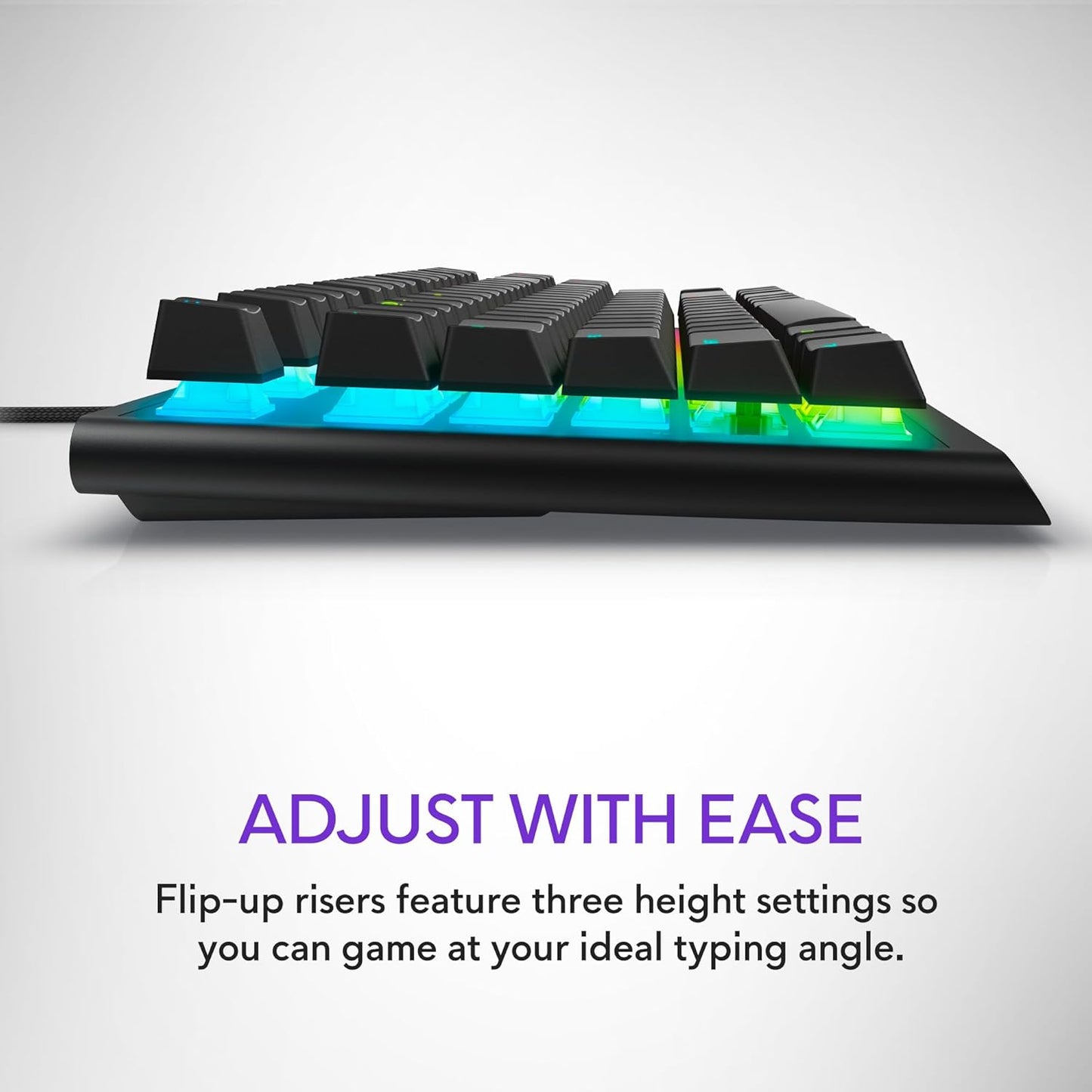 Alienware Low-Profile RGB Gaming Keyboard AW510K, AlienFx Per Key RGB LED Color Backlighting, Media CONTROLS & USB Passthrough, Cherry MX Low Profile Red Switches