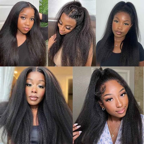 BSBU Kinky Straight Bundles Yaki Straight Bundles Human Hair 16 18 20 inch 12A 100% Unprocessed Virgin Full and Thick 3 Bundles, Silky Soft, No Shedding, No Smell, No Tangle