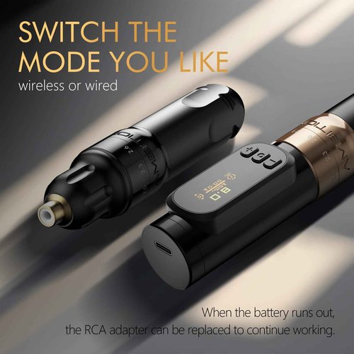 Ambition Sally 270 Rotary Tattoo Gun, Wireless Tattoo Machine with Adjustable Stroke 1300 mAh Battery 270 g.cm Torque Coreless Motor, Permanent Makeup Tattoo Pen for Eyebrow Eyeliner Lips SMP Artists