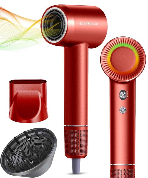High-Speed Ionic Hair Dryer: 150000 RPM Brushless Motor 500 Millions Negative Ionic Care Blow Dryer for Fast Drying Low Noise Thermo-Control Hairdryer, Travel with Magnetic Diffuser & Nozzle