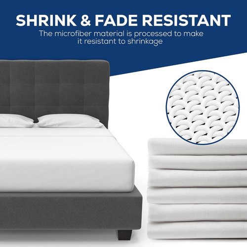 Linteum Textile Twin Long Flat Sheet – 66x115 in, 250 Thread Count Polycotton, Soft & Durable White Top Sheet, Wrinkle-Resistant, Ideal for Dorm, Hotel, Spa & Hospital [6 Pack]