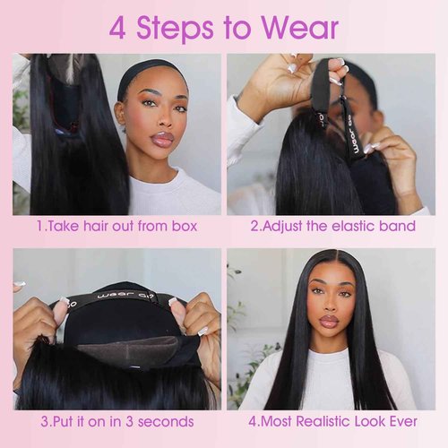 OQ HAIR Glueless Wigs Human Hair Pre Plucked Pre Cut 7x5 Straight HD Lace Front 180% Density 3 Second To Wear Glueless Wigs Human Hair for Women Natural Color 18 Inch