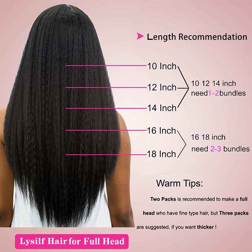 Lysilf Kinky Straight Clip in Hair Extensions Full Head Brazilian Virgin Human Hair Kinky Straight Clip ins for Black Women,7Pcs whit 16 Clips Double Lace Weft,100Gram Natural Black(22Inch, 1B)