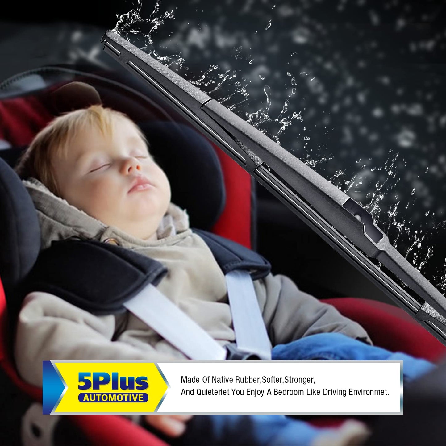 5 PLUS® 16" Rear Wiper Blade Replacement For 2022-2004 Toyota Prius Rear Wiper Blade, For 2020-2011 Toyota Sienna Rear Windshield Wiper Blade