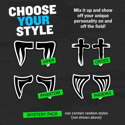 BLSTK Athletics - Sports Eye Black Temporary Tattoos (Viper - 12 Pack) Made in The USA No Grease, No Mess, Fast Application Eye Black Accessories for Football, Baseball, Softball, Lacrosse & More