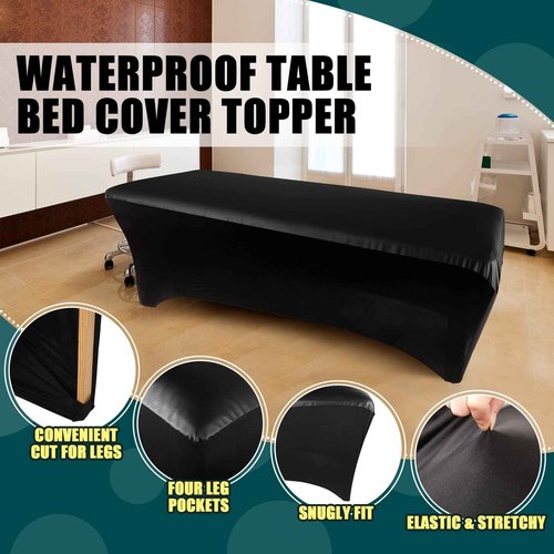 Remagr 2 Pieces Lash Bed Covers PU Leather Wipeable Fitted Massage Table Cover Waterproof Reusable Spa Bed Covers for Lash Massage Spa Salon Made of Artificial Leather and Stretch Fabric