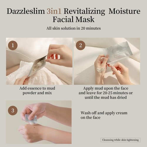 Dazzelslim Face Masks for Women & Men - 12 Facial Masks with Volcanic Mud, Hyaluronic Acid, Sea Buckthorn Oil, EGF & Tranexamic Acid for Cleanses, Hydrates & Brightens, Fragrance-Free, Made in Taiwan