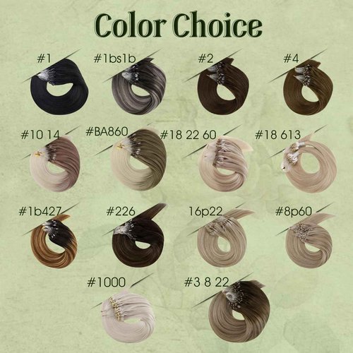 RUNATURE Micro Bead Hair Extensions Ash Blonde Highlight Blonde MicroLink Hair Extensions Real Human Hair Blonde Micro Beads Human Hair Extension Ombre 50s/50g 24 Inch