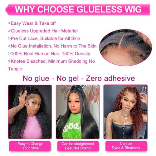Ferzzon 6x4 Deep Wave Lace Front Wigs Human Hair 180 Density Glueless Wigs Human Hair Pre Plucked Cut 6x4 Deep Wave Closure Wig Pre Cut Wigs Human Hair Curly Glueless Wig 26 Inch