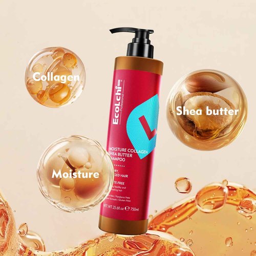ECOLCHIPRO Ecolchi Hair Mask Shampoo Leaving-in Conditioner Argan Oil Set Collagen Hair Treatment Deep Repair Conditioning for Dry Damaged Hair All Hair Types 550+750+200+60ml