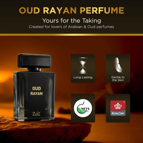 RAYAN Modern Oud Perfume for Men - Arabian Eau De Parfum, 100mL (3.34 Fl oz) Perfumes Arabes Para Hombres, Long Lasting Perfume with Oud, Sandalwood, Cardamom, Amber & Lavender, Ideal Gift for Him