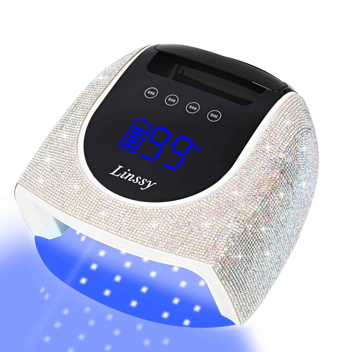 Linssy 96W UV LED Cordless Nail Lamp,Nail Dryer with 42 Beads,UV Light for Gel Nails Manicure for Fingernails & Toenails,Professional LED Nail Lamp for Salons with 4 Timers and Smart Sensor (Diamond)