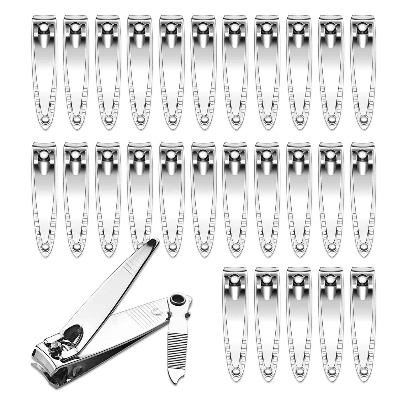 200 Pack Stainless Steel Nail Clippers Bulk, Bulk Nail Clippers with File for Homeless Individually Wrapped, for Homeless,Shelter, Air Bnb, Hotel (200 PCS)