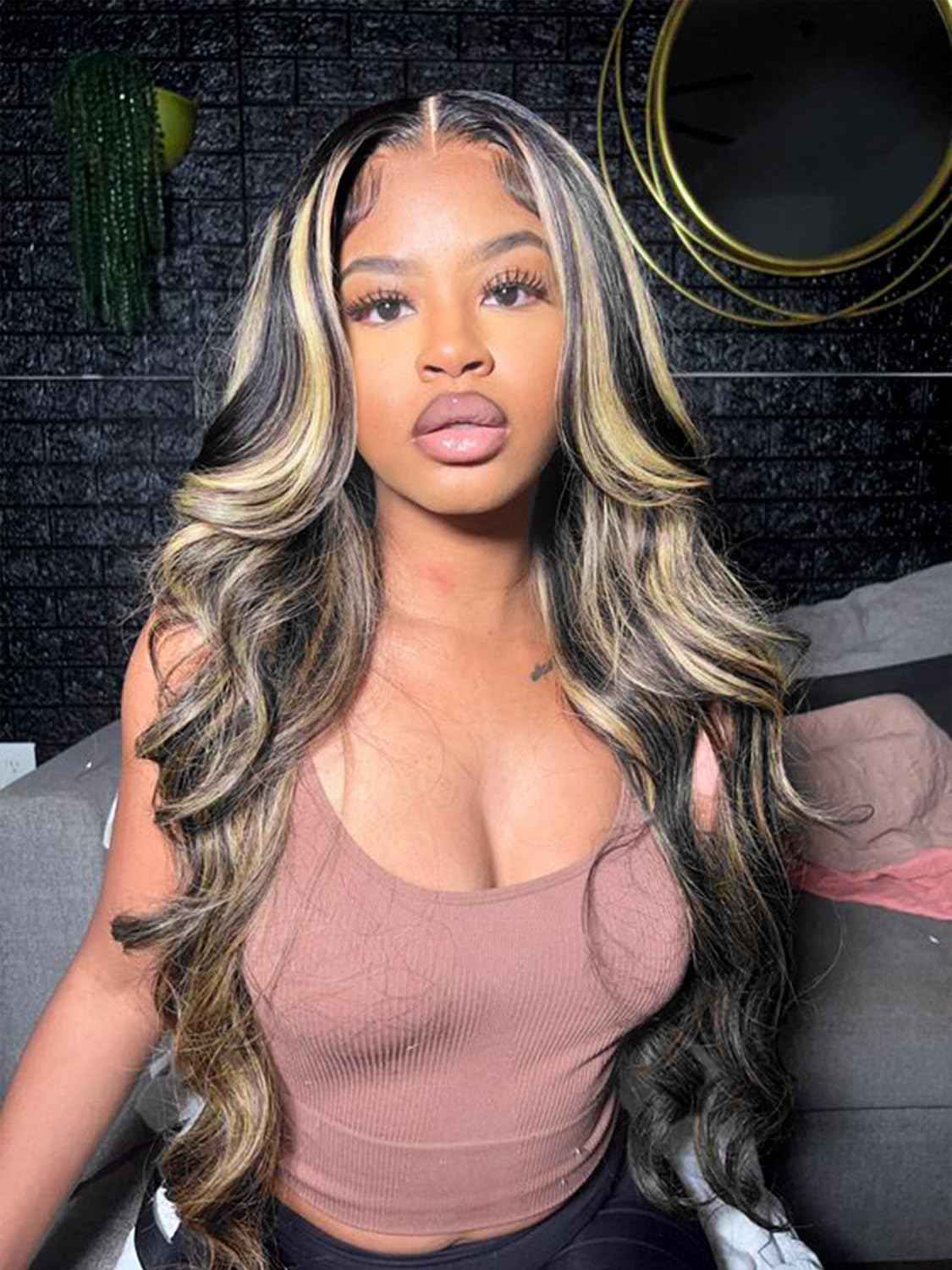 Kephare FB/27 Highlight Balayage Wig Human Hair 13x4 HD Lace Front Wigs Body Wave 1B/27 Ash Blonde Omber Glueless Wig Pre Plucked With Baby Hair 180% Density 24 Inch