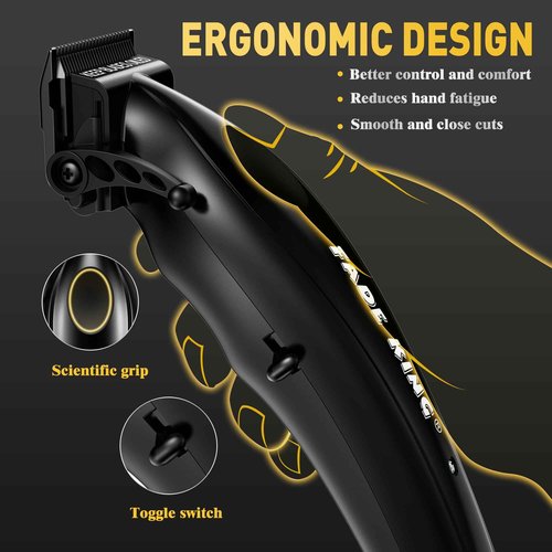 FADEKING® Professional Hair Clippers for Men, Professional Hair Cutting Kit, Cordless Hair Clippers for Barber Haircut & Mens Grooming with DLC Coated Blades