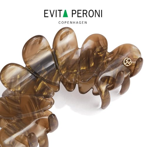EVITA PERONI Hair Clip, Flower Hair Clips Large Hair Claw Clips for Thick Hair, Non Slip Strong Hold for Women Girls-Brown