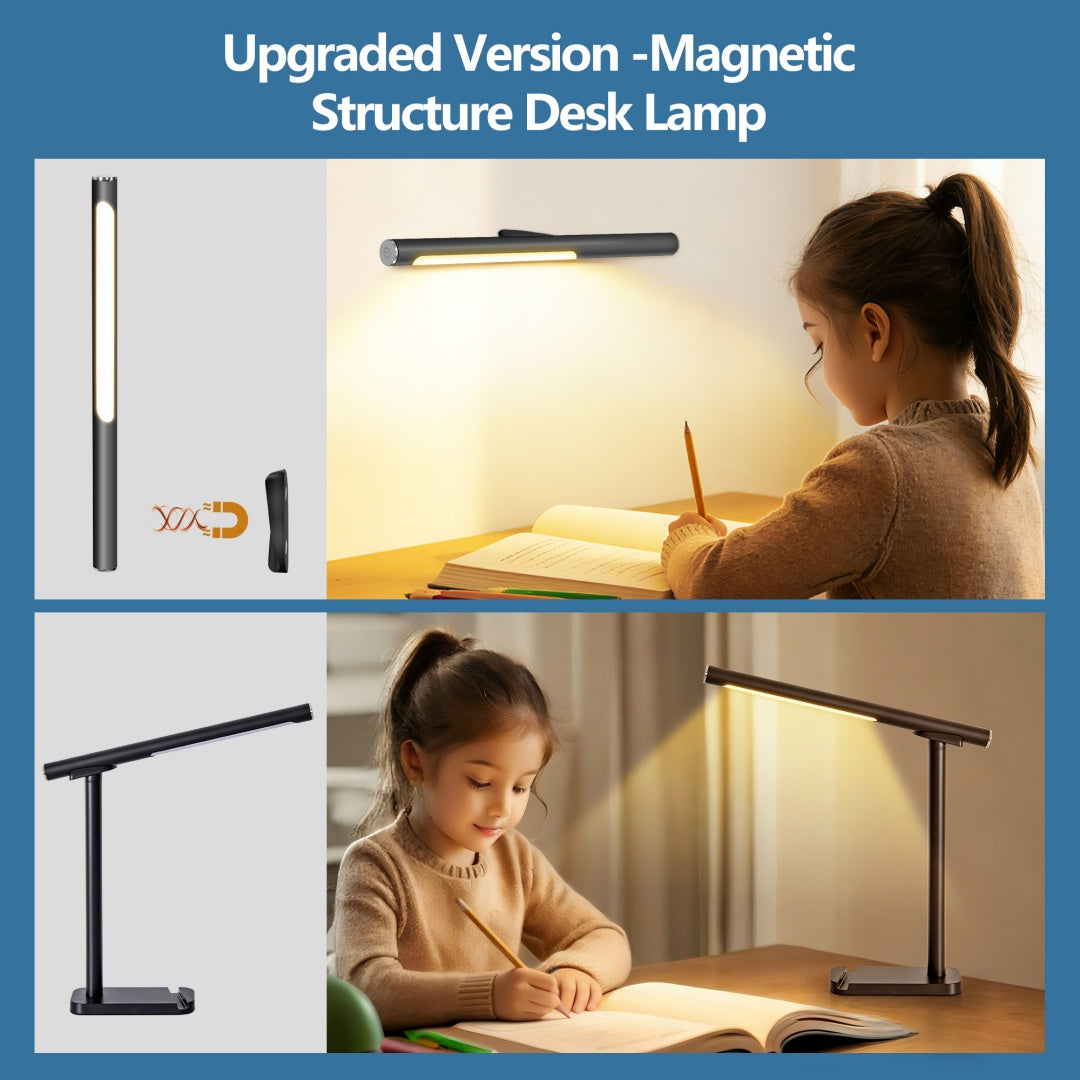 LED Desk Lamp Dimmable Reading Light with USB Charging & 5 Modes - Black