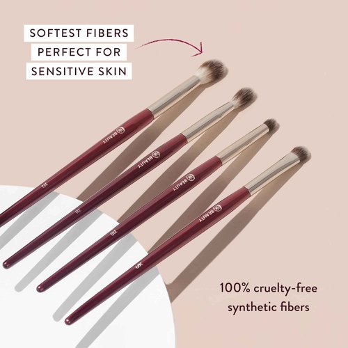 BK BEAUTY - CORE LINE EXTENSION EYE SET (4PC) - Professional Eyeshadow Brush Set for Precise Makeup Placement & Blending | Premium Eye Makeup Brushes for Flawless Application