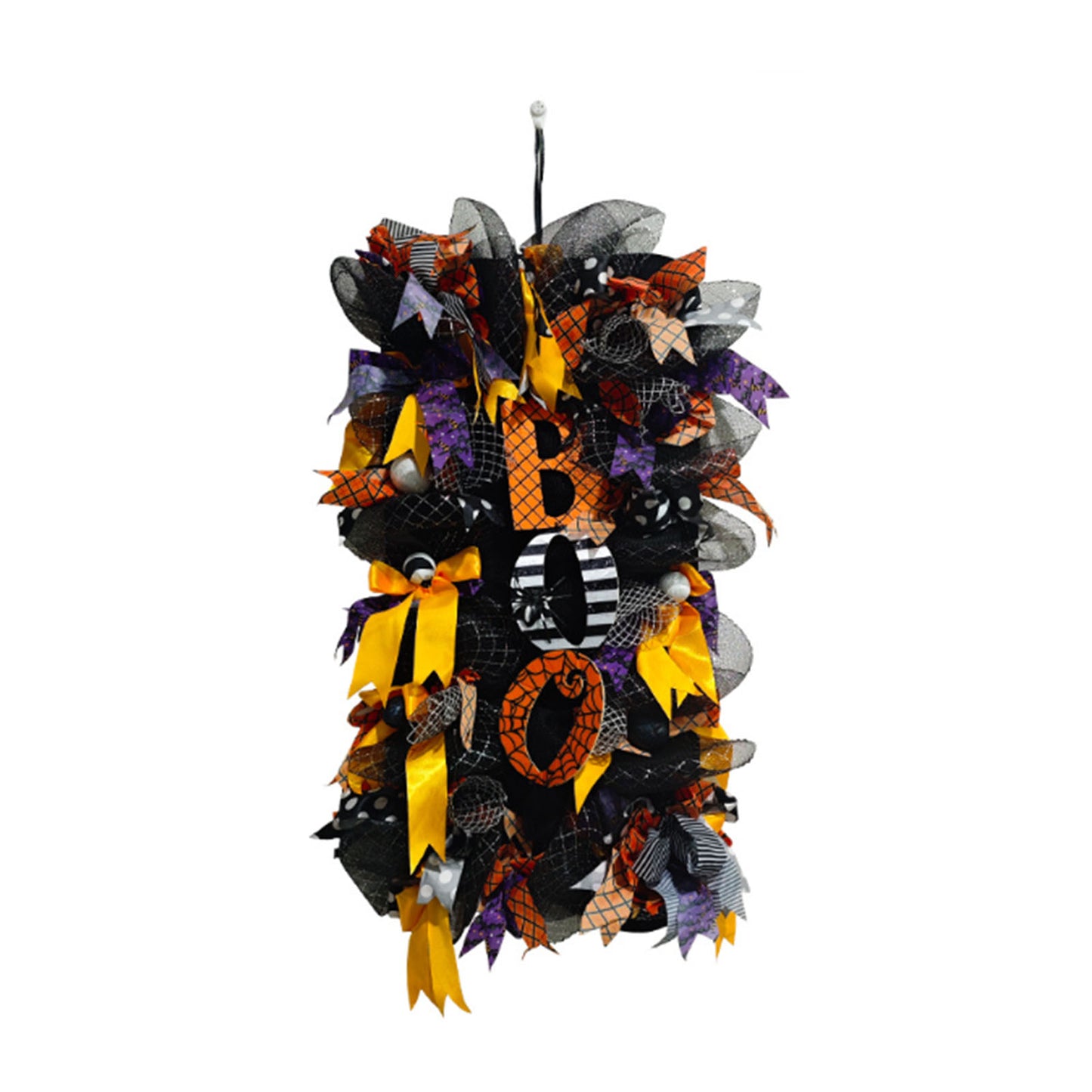 Spooky Wreath for Door Decoration - Pumpkin & Spiderweb Design