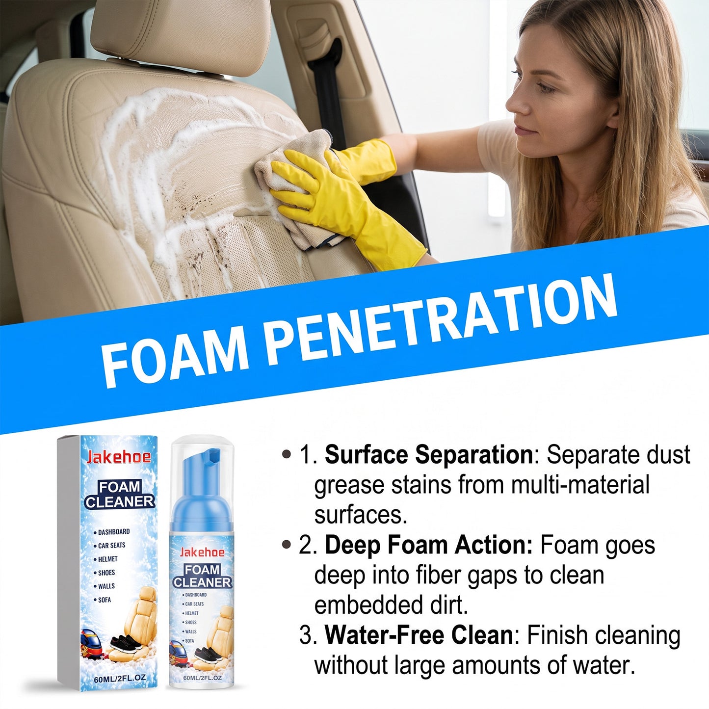 Multi-Purpose Foam Cleaner 60ml for Home & Office Surfaces