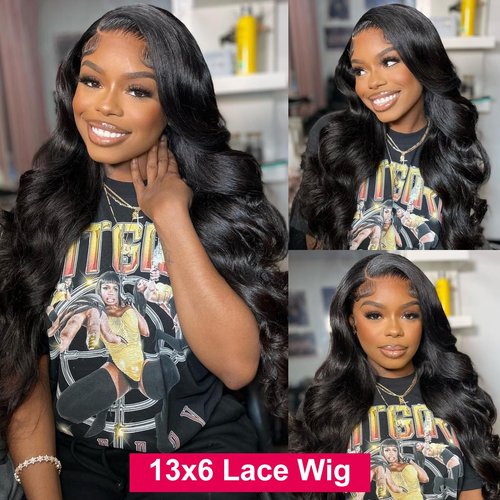 Nognut 13x6 Body Wave Lace Front Wigs Human Hair 200% Density Body Wave Lace Frontal Wigs Human Hair for Women Pre Plucked Glueless Wigs with Baby Hair 24 Inch