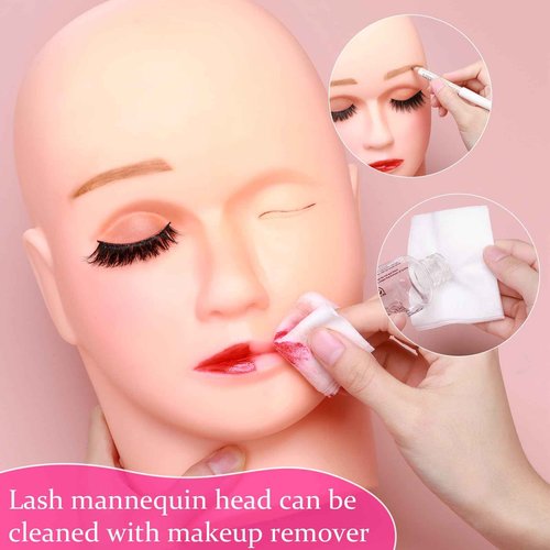 Reginary 12 Pcs Lash Mannequin Head Silicone Plastic Makeup Training Heads for Makeup Eyelash Grafting Massage and Esthetics Practice