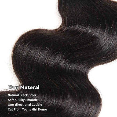 Mosari 15A Raw Human Hair Bundles Body Wave Human Hair, 14 16 18 inches No Tangle Shedding,Triple Lifespan Indian Virgin Hair,Multiple Washes Keep Texture Silky Soft
